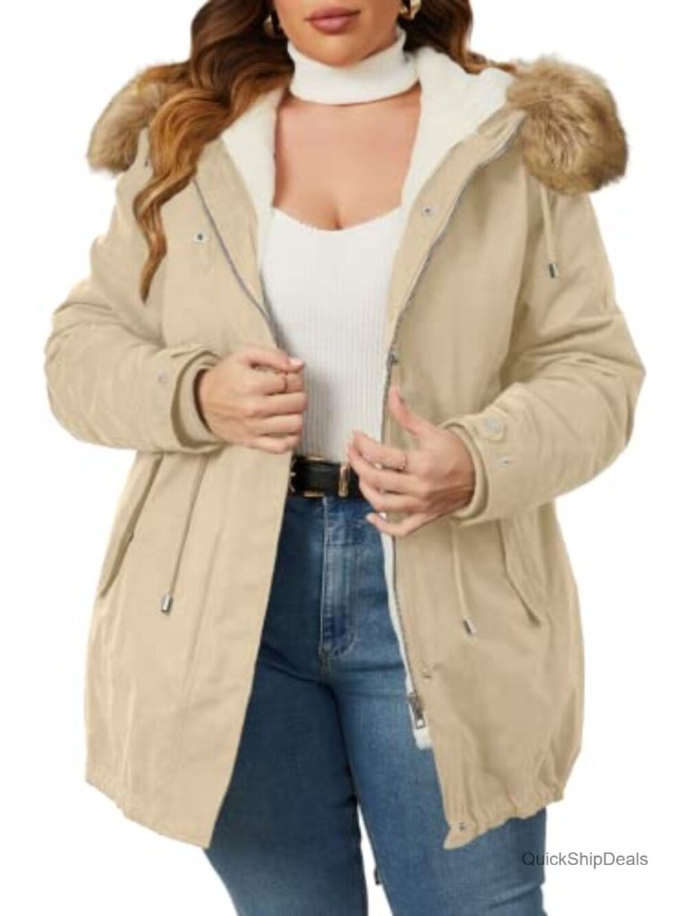 Women's Plus 3-in-1 Winter Parka Water-Resistant Hooded Coat 1X-5X